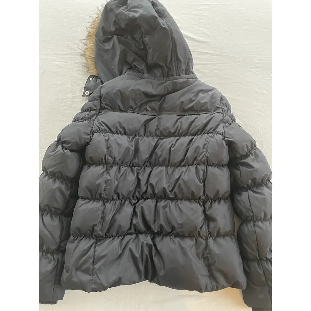 Michael Kors Black Down Filled Faux Fur Hood Size S/P Jacket